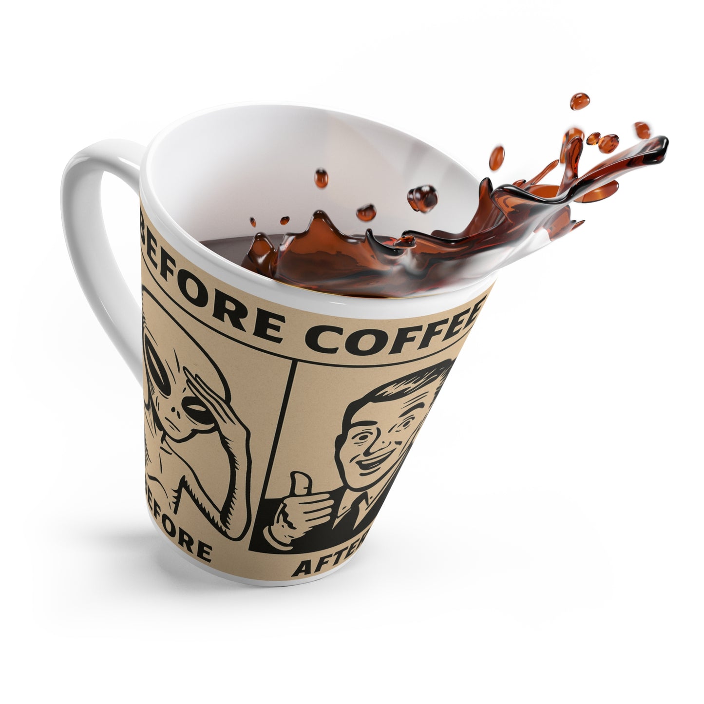 Before Coffee / After Coffee Latte Mug ☕👽