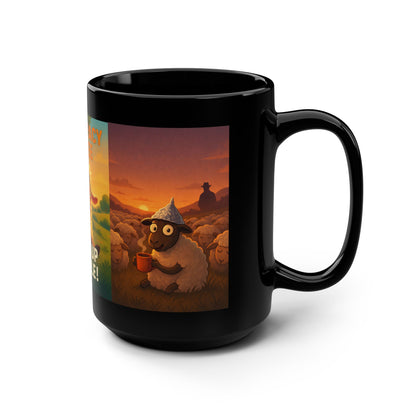 Wake Up Sheeple TRIO Black Mug, 15oz