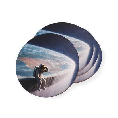 Edge of the Map Drink Coasters – Adventure-Themed Drink Coasters | Cork Back, Glossy Finish | Travel & Explorer Gift