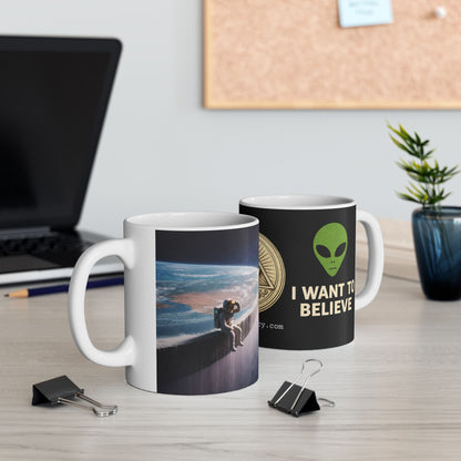 I want to Believe Edge of The Earth Ceramic Mug, (11oz, 15oz)