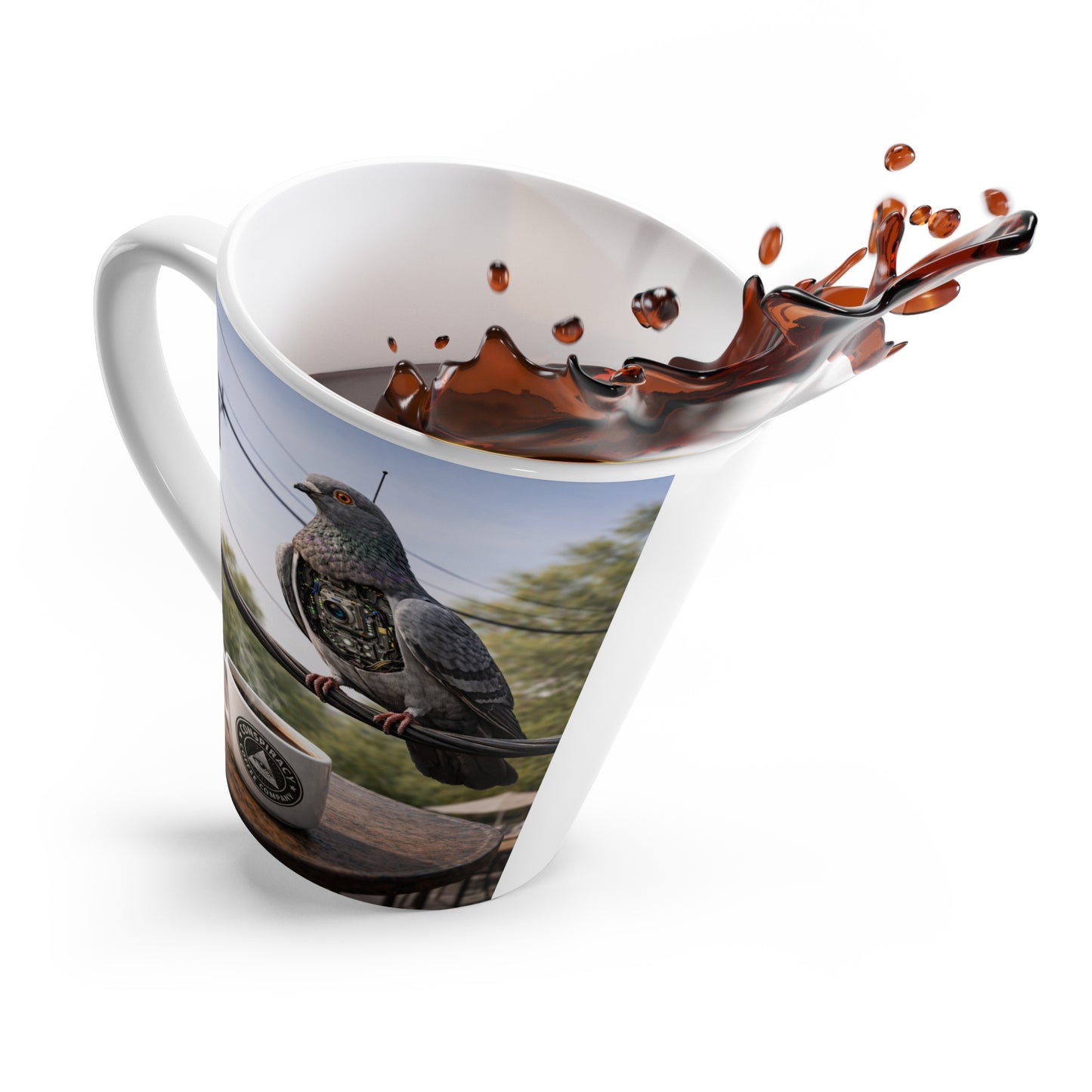“Government Surveillance Pigeon” Latte Mug ☕🐦📡