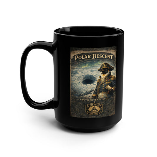Polar Descent Black Mug, 15oz