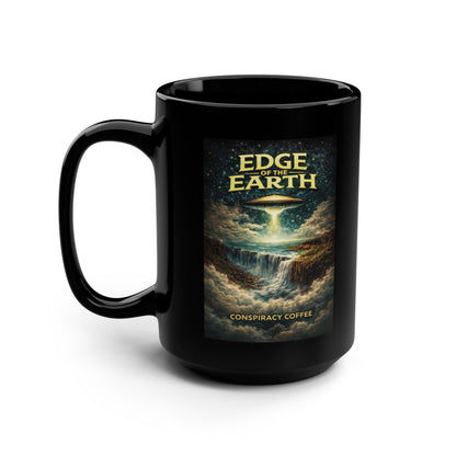 Edge of the Earth Black Mug, 15oz