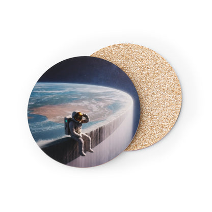 Edge of the Map Drink Coasters – Adventure-Themed Drink Coasters | Cork Back, Glossy Finish | Travel & Explorer Gift