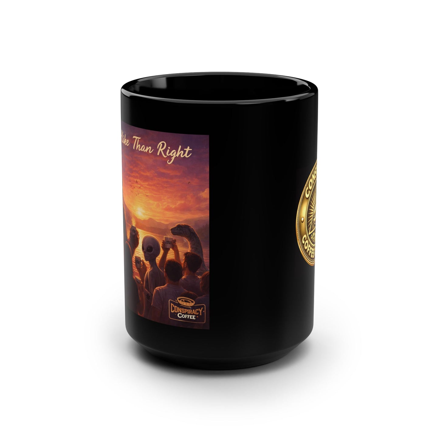 “More Alike Than Right.” Unity Black Mug, 15oz