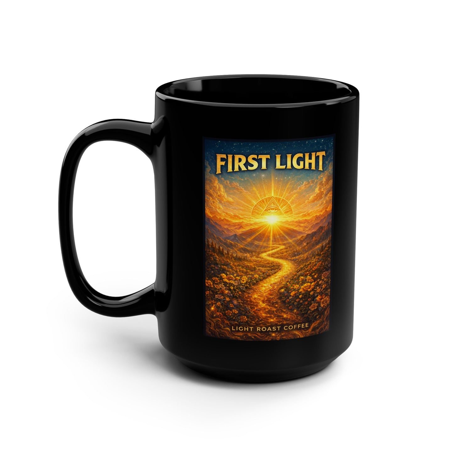 First Light Black Mug, 15oz